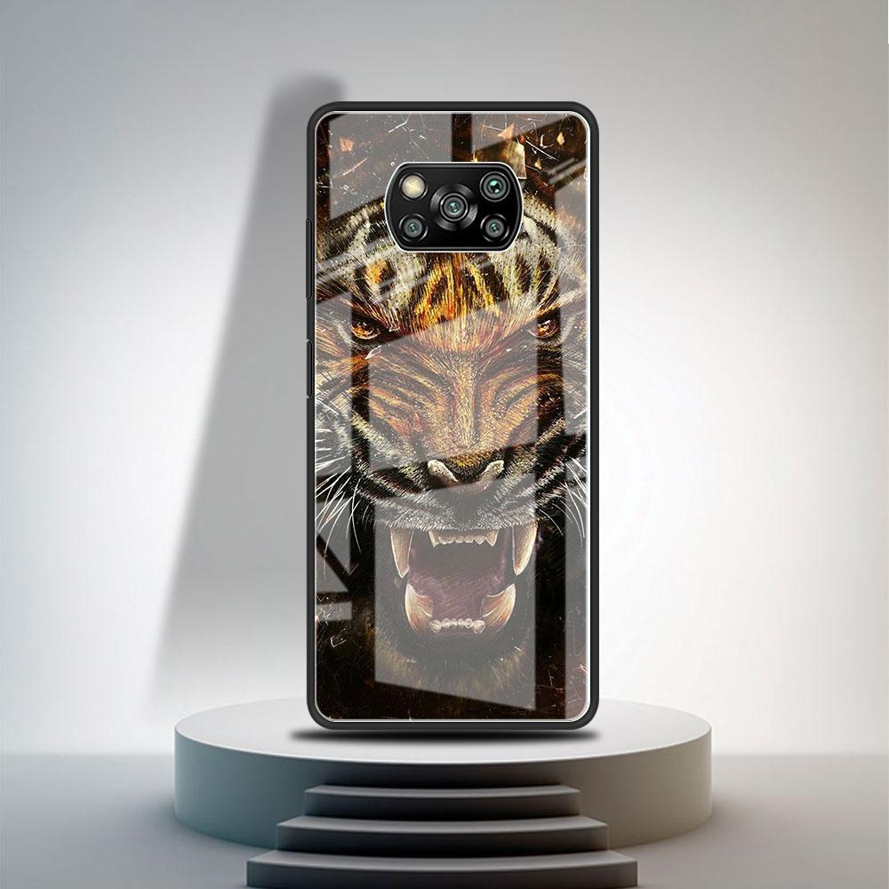 

Стеклянный чехол для Xiaomi Poco X3 NFC 11 Lite 11T F3 M3 для Redmi Note 11 10 9 8 Pro 10S 9S 9A 9C, чехол для телефона Лев Волк Redmi Note 9S