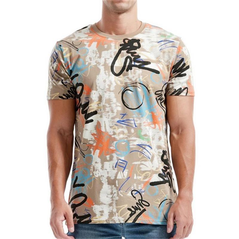 Summer Men's T-shirt Fashion Graffiti Pattern 3D Print Casual Loose Outdoor Boy Short Sleeve Tees Top Pullover Clothing
