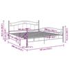 Vidaxl Bed Frame, Grey, Metal, 180 X 200 Cm