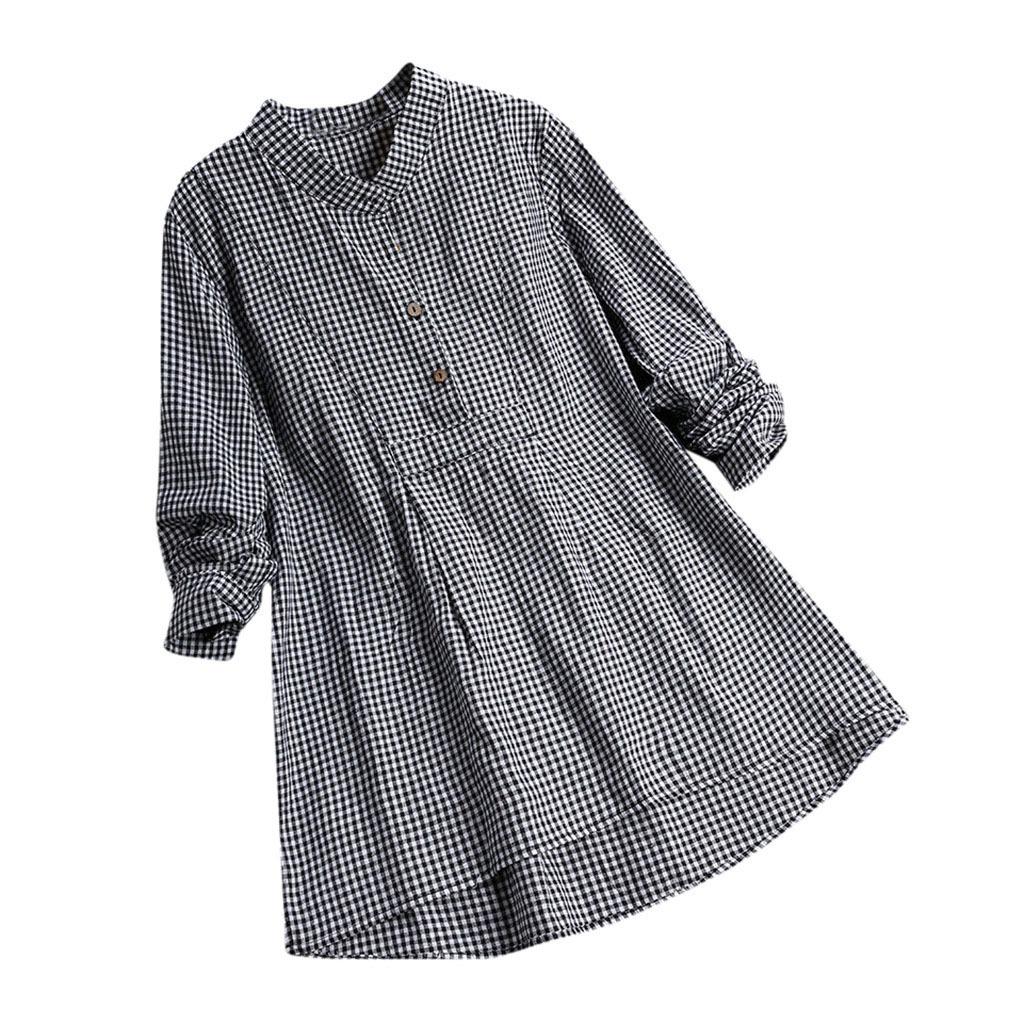 Plaid Stand Collar Pullover: Women s Long Sleeve Top (2026 European  American Style) XXL чёрный