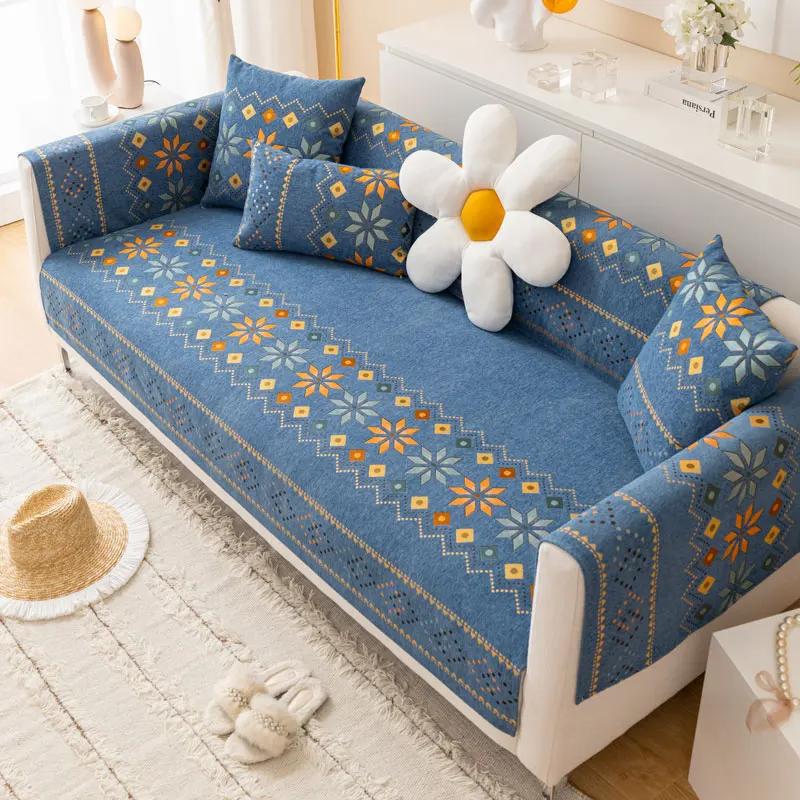 EIFLOY-Boho Sofa Cover, 2, 3, 4 Seater, L Shape, Chenille, Non-slip Leather Couch Furniture Slipcovers, Soft, Wholesale