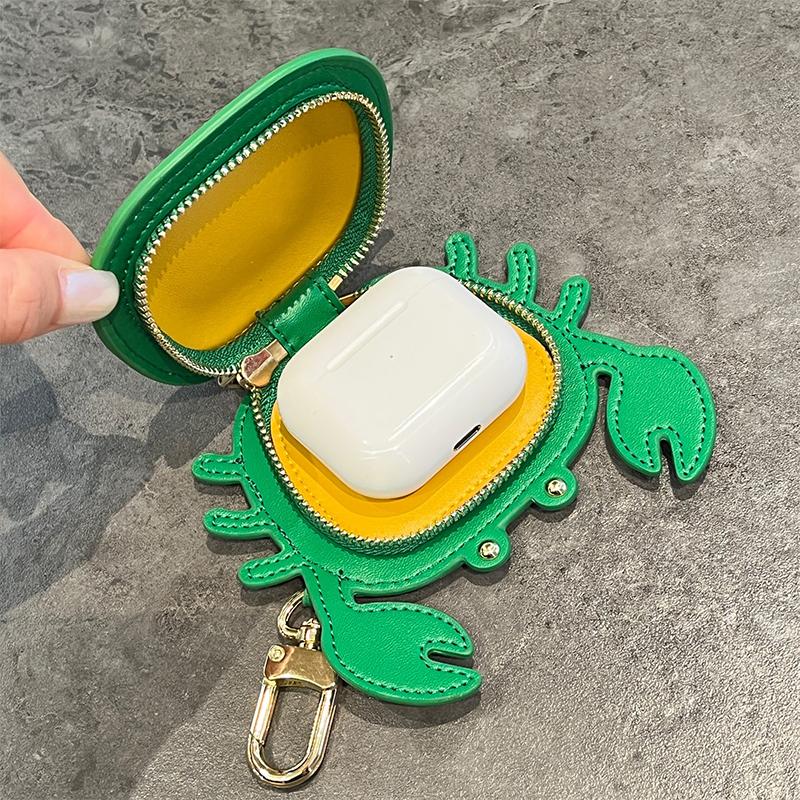 Krabben-Münzbörse Mikrofaserleder Mini-Geldbörse Make-up Kopfhörer Aufbewahrungstasche, Schultaschen-Hängeanhänger Handtaschen-Charm Zubehör