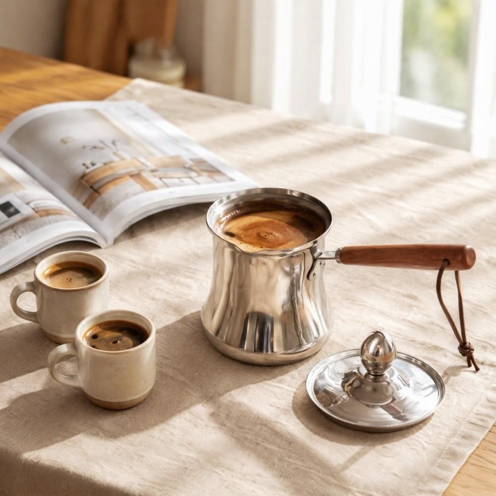 Stainless Steel Turkish Coffee Pot Spill-Resistant Milk Pitcher Universal Milk Tea Pot Kitchen Use