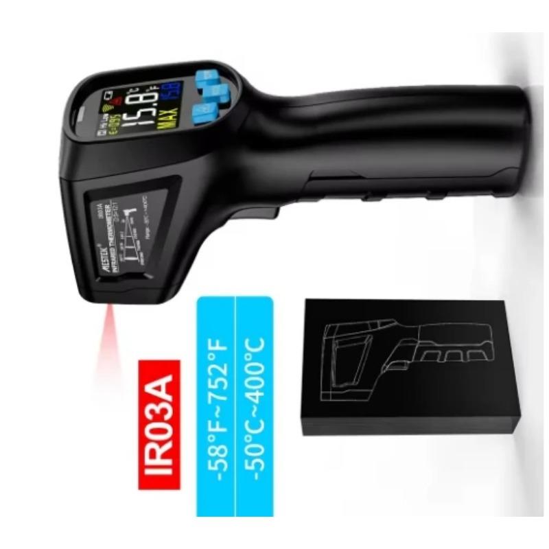 Digital Infrared Thermometer Pyrometer Double Laser High Temperature Meter Gun IR02 Outdoor Food Kitchen Thermometers Heat Meter