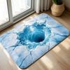 3D Illusion Welcome Rug Cracking Ground Doormat Deep Blue Abyss Area Rug Floor Mat Living Room Garage Corridor Pad