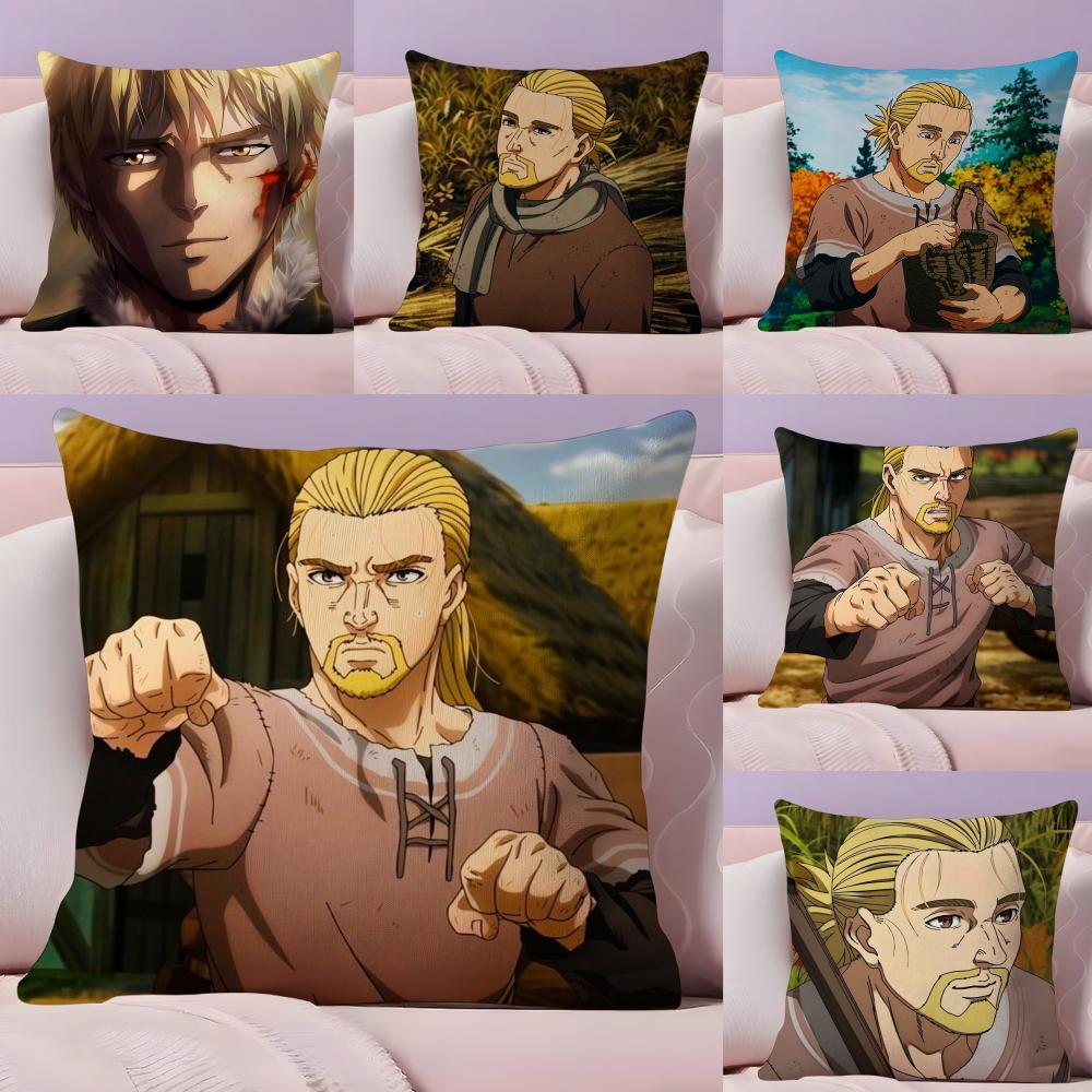 VVinland ANIME SSaga Pillow Case Pillow Case Plush Fabric Soft Double Sided Print Home Sofa High Quality Cushion