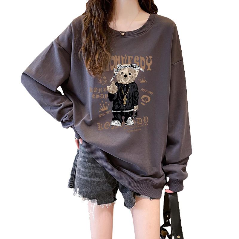 2025 new popular European products loose small man velvet thickened round neck no hat sweater women's spring, autumn and winter models