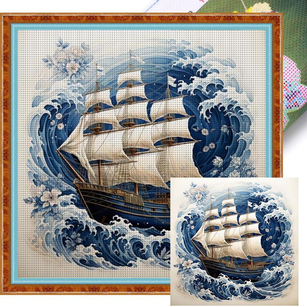 Vollstickerei Baumwollgarn 11CT Gedruckte Landschaft Kreuzstich-Set Kunst