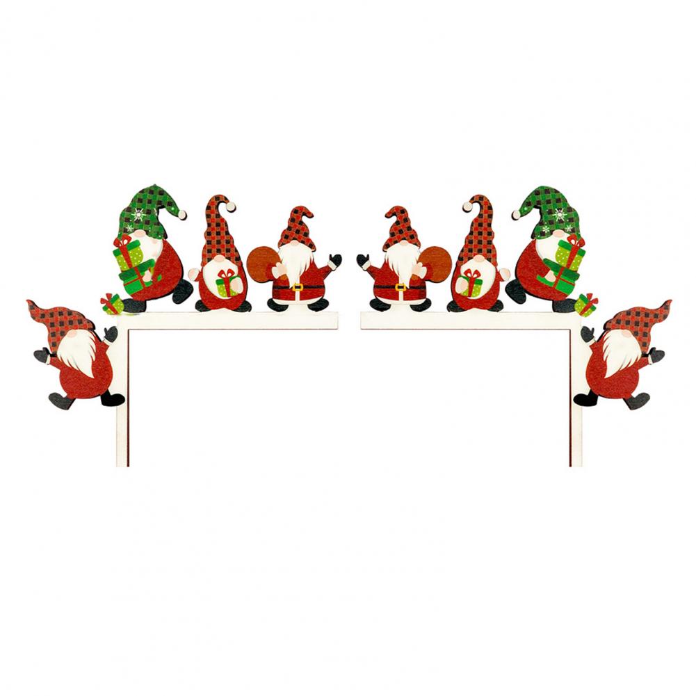 2Pcs Christmas Wooden Signs Funny Winter Tabletop Decor Elk Christmas Tree Home Table Door Frame Corner Applique Christmas Decor