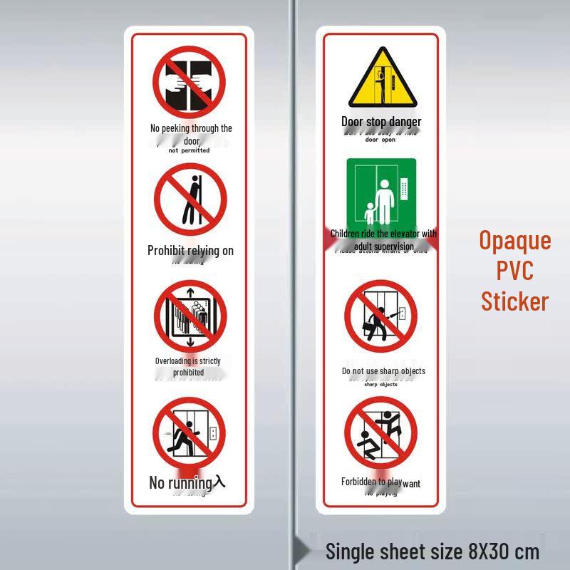 Passenger Elevator Safety Warning Sign