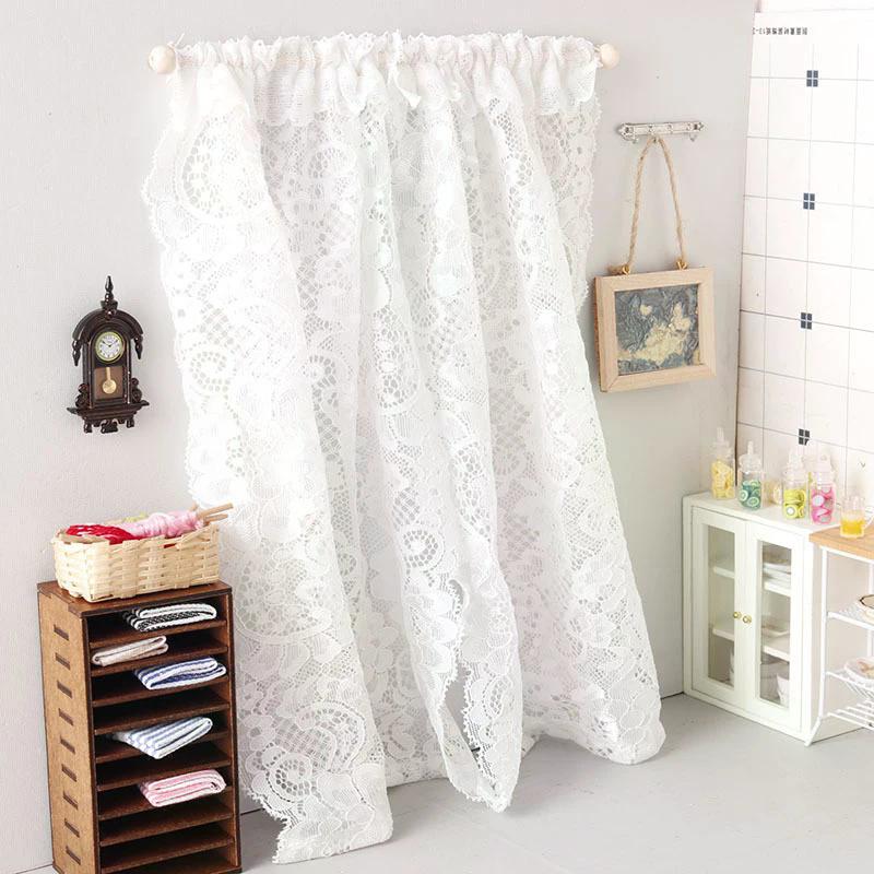 Doll Toy 1/12 Home Dollhouse Miniature Lace Curtain Doll Bedroom Furniture Decor Toy Dolls
