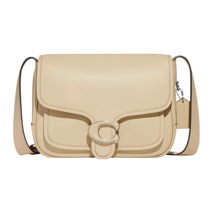 New COACH Tabby Cow Leather Shoulder Bag, Crossbody Bag Medium Size Women's Beige CK953-LHVT5