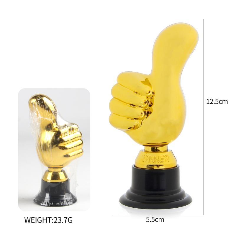 Winner's Trophies Single Piece, Thumbs Up Plastic Awards for Home or Office Display