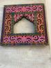 Hand-Carved Floral Wood Wall Frame: Rustic Indian Art Decor