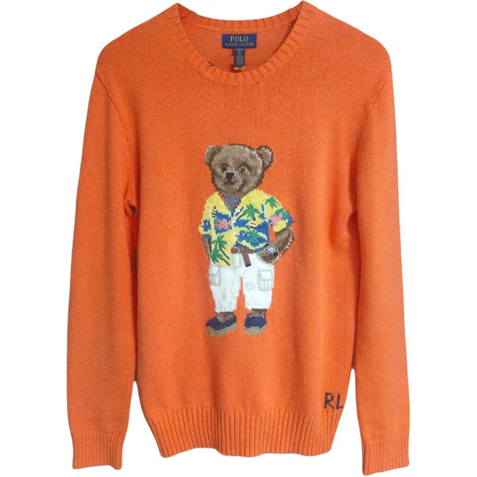 Свитер Polo Ralph Lauren Медведь Мультяшный Жаккардовый С круглым вырезом С длинным рукавом Детский Детский свитер 323969727-001 L