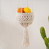 Handwoven Plant Holder With Natural Cotton Rope Wall Mounted Planter Basket For Indoor Outdoor Garden Decoration