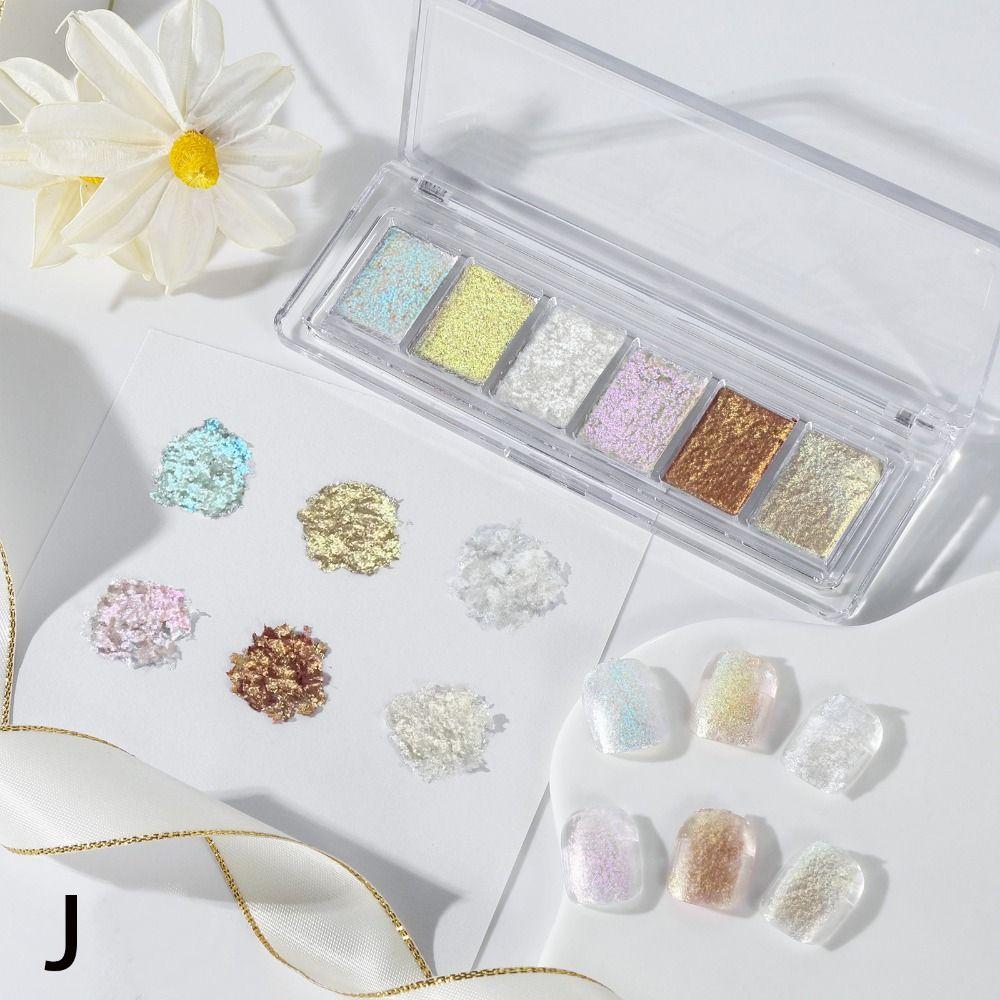 Metallic Style 6 Colors Aurora Ultra Bling Mud Fire Opal Bling Solid Nails Pigment Crystal Chrome Glitter Powder