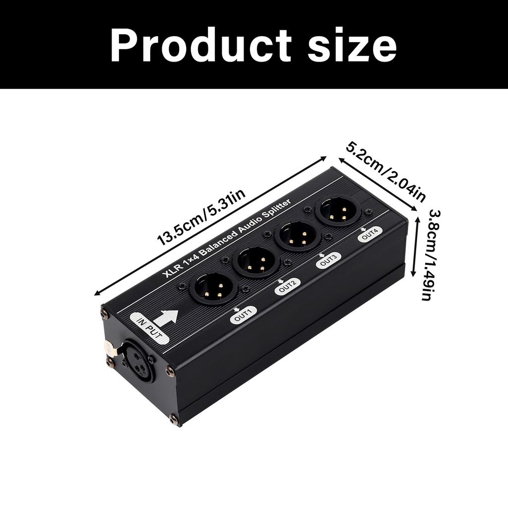 4 Channel Sound Splitter Networking Cable Extender Isolator Common Ground Interference Isolation 1 In 4 Out 3Pin Splitter