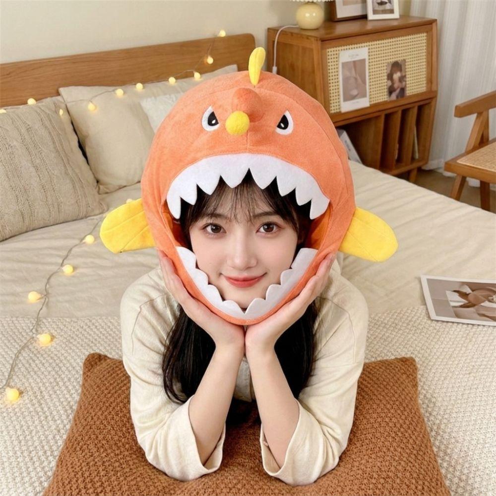 Soft Skin-friendly Plush Anglerfish Hat Cotton Filled Fish Headwear Party Photo Prop Hat Fantasia