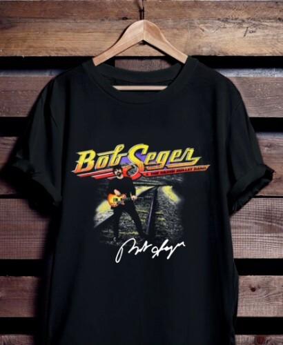 Bob Seger Shirt Vintage Signed Black Men Short Sleeve TShirt Unisex T-Shirt - Men s Summer Cotton Graphic Tee S разноцветный