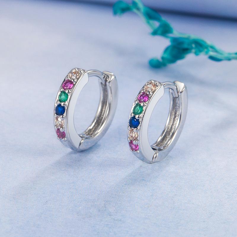 New 925 Sterling Silver Earrings Fashion AAA Zircon For Women Exquisite Student Girlfriend Jewelry Accessories Wedding Party