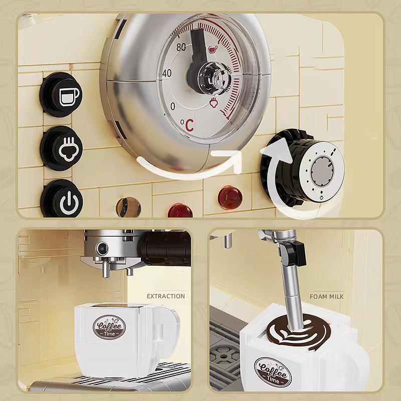 Creative Series Classic Coffee Maker Building Blocks Automatic Drink Machine Model Bricks Toys Gift for Children Kids