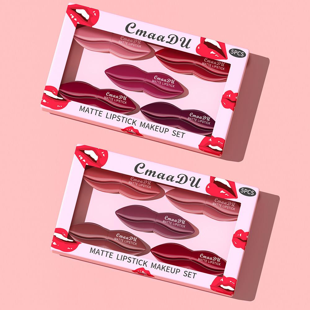 CmaaDu 5 sad matné červené rtěnky