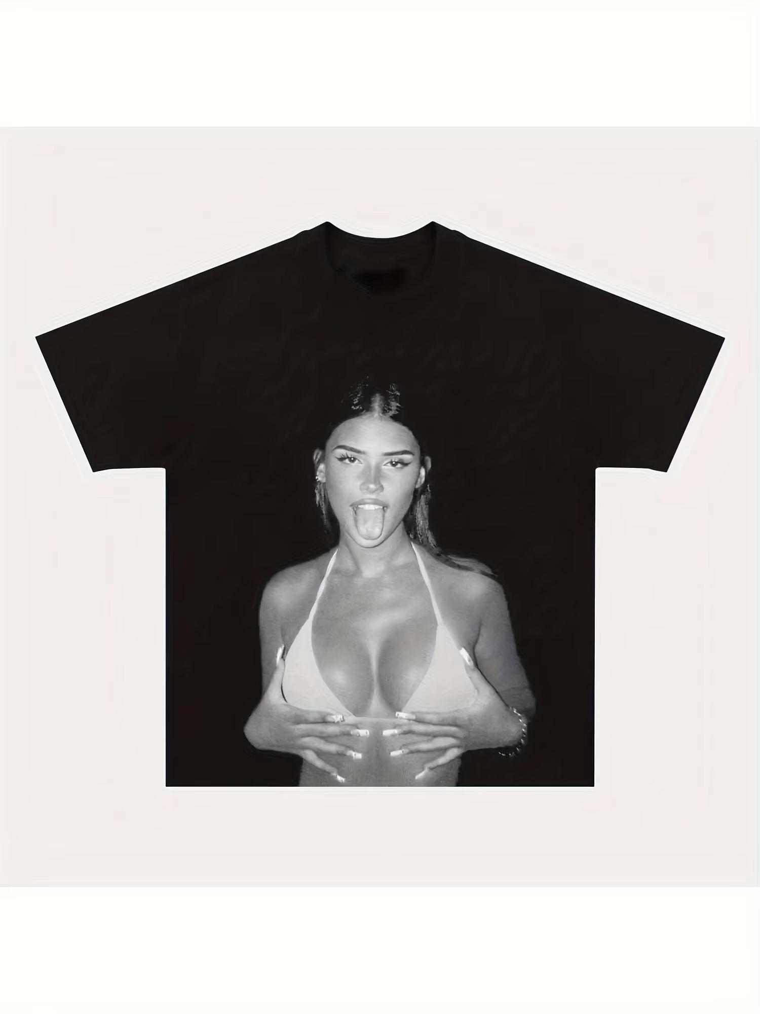 SpringSummer Leah Halton Celebrity Signature Faceprint Unisexs and Womens Crewneck Casual TShirt 2026 2XL