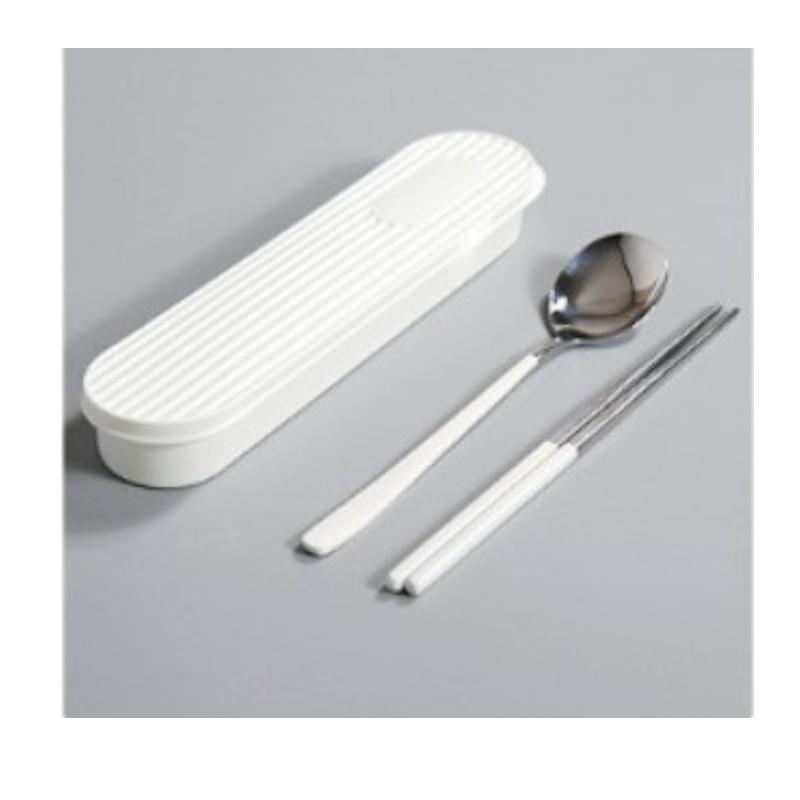 Set di posate portatile silenzioso – Custodia per posate da pranzo da viaggio (cucchiaio e bacchette) (Uso di JIN dei BTS)