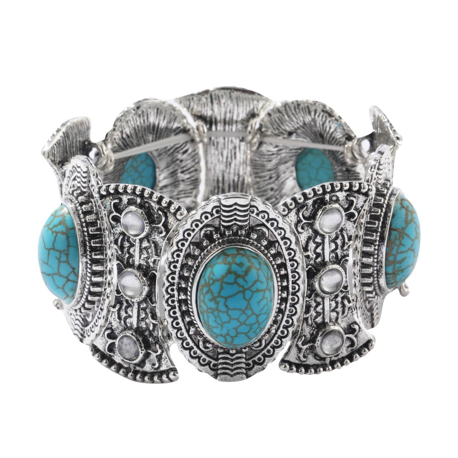 

Браслет из бисера, женский комплект, этнический браслет в стиле бохо с бирюзой синий