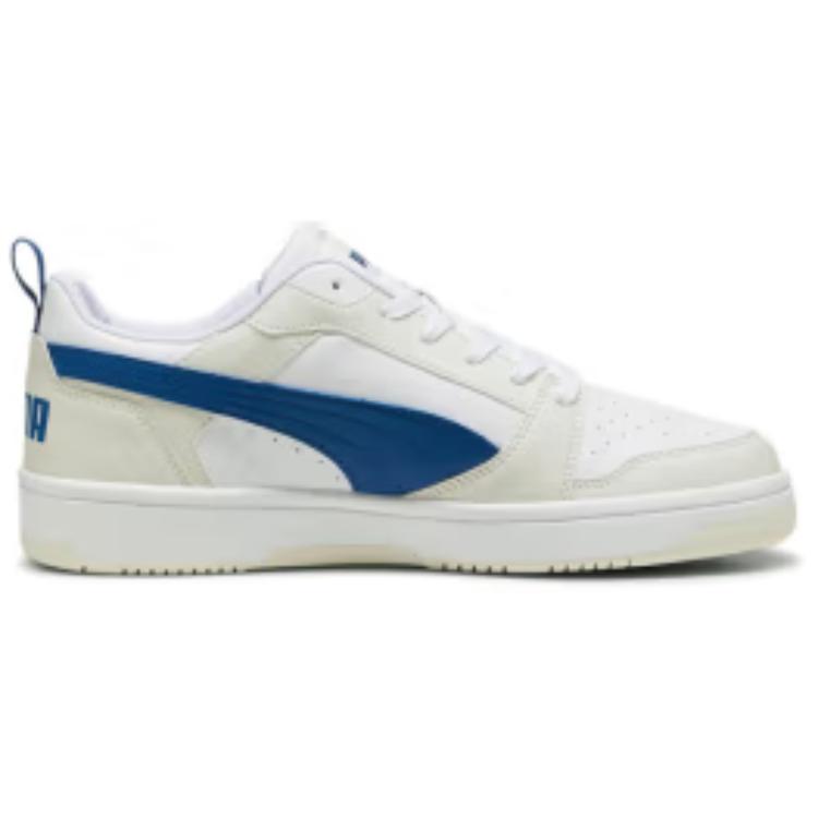 New PUMA Rebound V6 Anti Slip Wear Resistant Low Top Skateboard Shoes Unisex Beige White Blue 392328-32