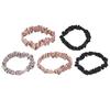 Giovanni, slim satin hair scrunchie, blush, black, gray, 5 scrunchies