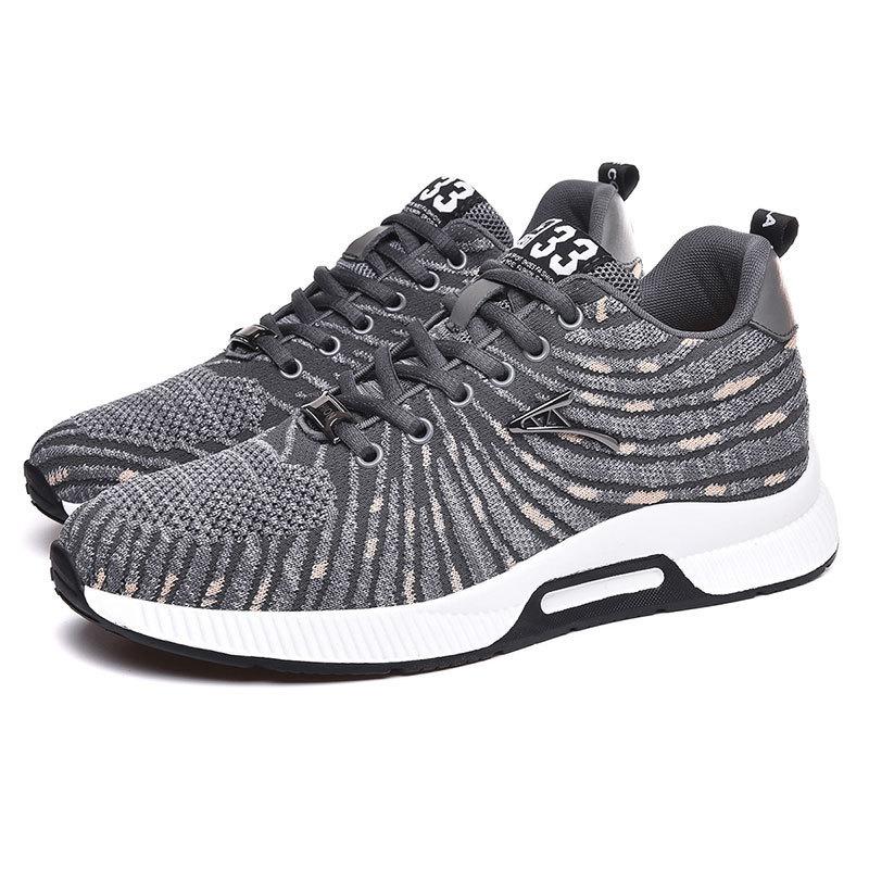 

Small size 37 invisible inner height increase men s shoes 6cm flying weaving travel lace travel versatile non-slip resistant small man new 44 серый