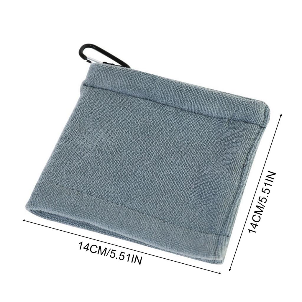 Square Microfiber Golf Ball Cleaning Towel with Hook Water Absorption Cleaner Club for Head Wipe Cloth Clean Golf Ball Bag