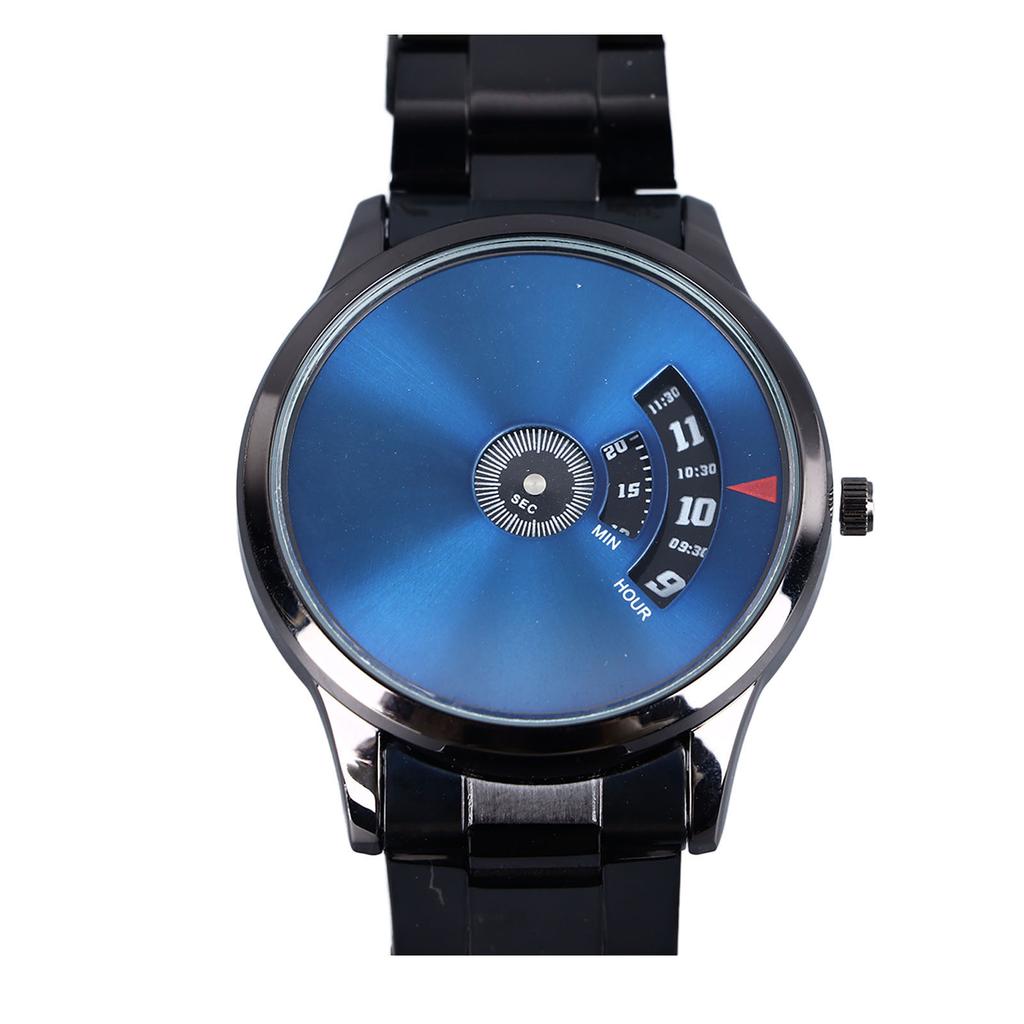 Herren Quarz Uhr Wasserdicht Kreative Business Armbanduhr mit Schwarzem Armband für Geburtstagsgeschenk Arbeit