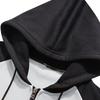 Cardigan da uomo con zip a contrasto di colore, felpa con cappuccio taglie forti, capispalla casual in peluche