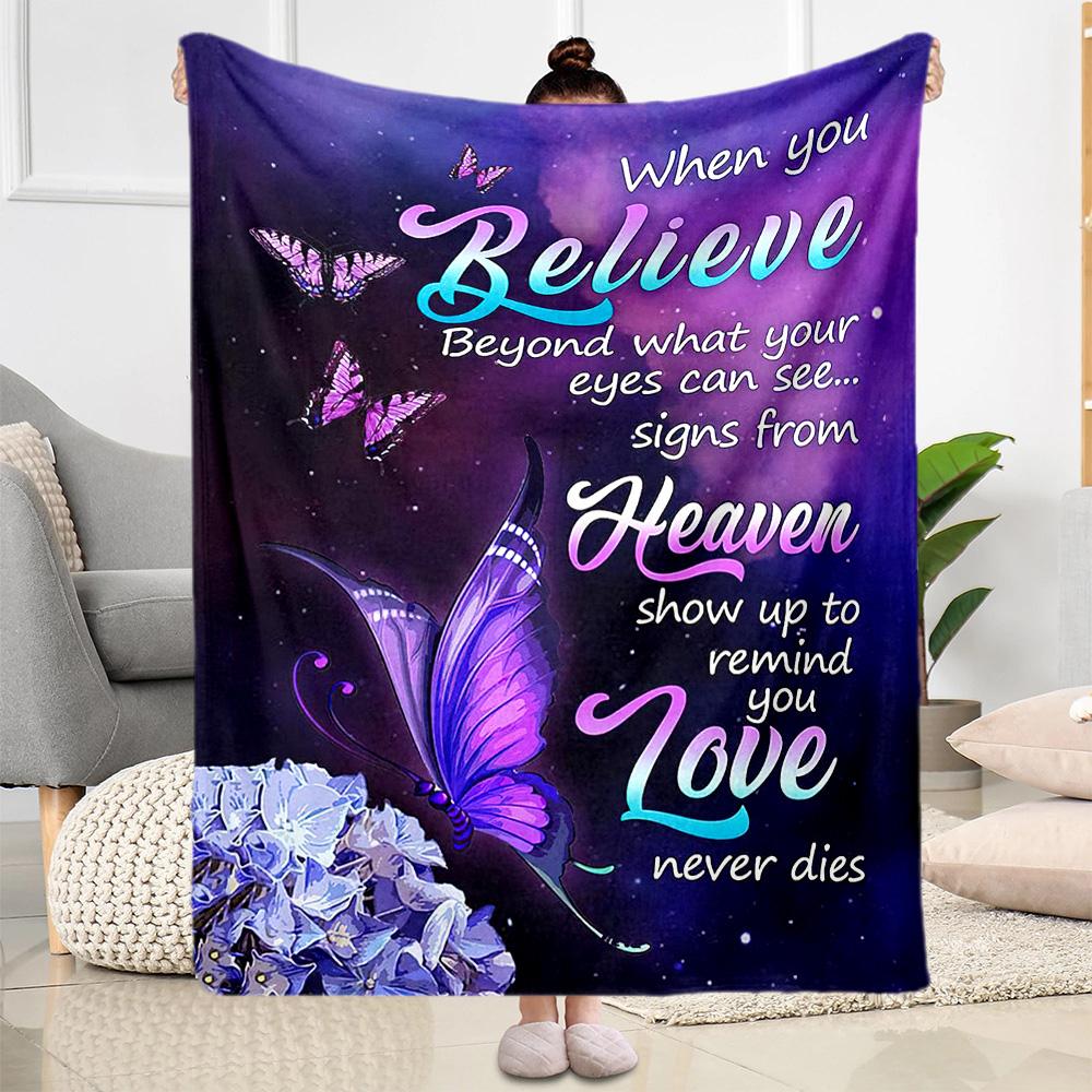 1pc Butterfly Signs blanket Soft and Warm for Sofa Office Camping Travel Livingroom Great Gift for Friends and Family Comfortable