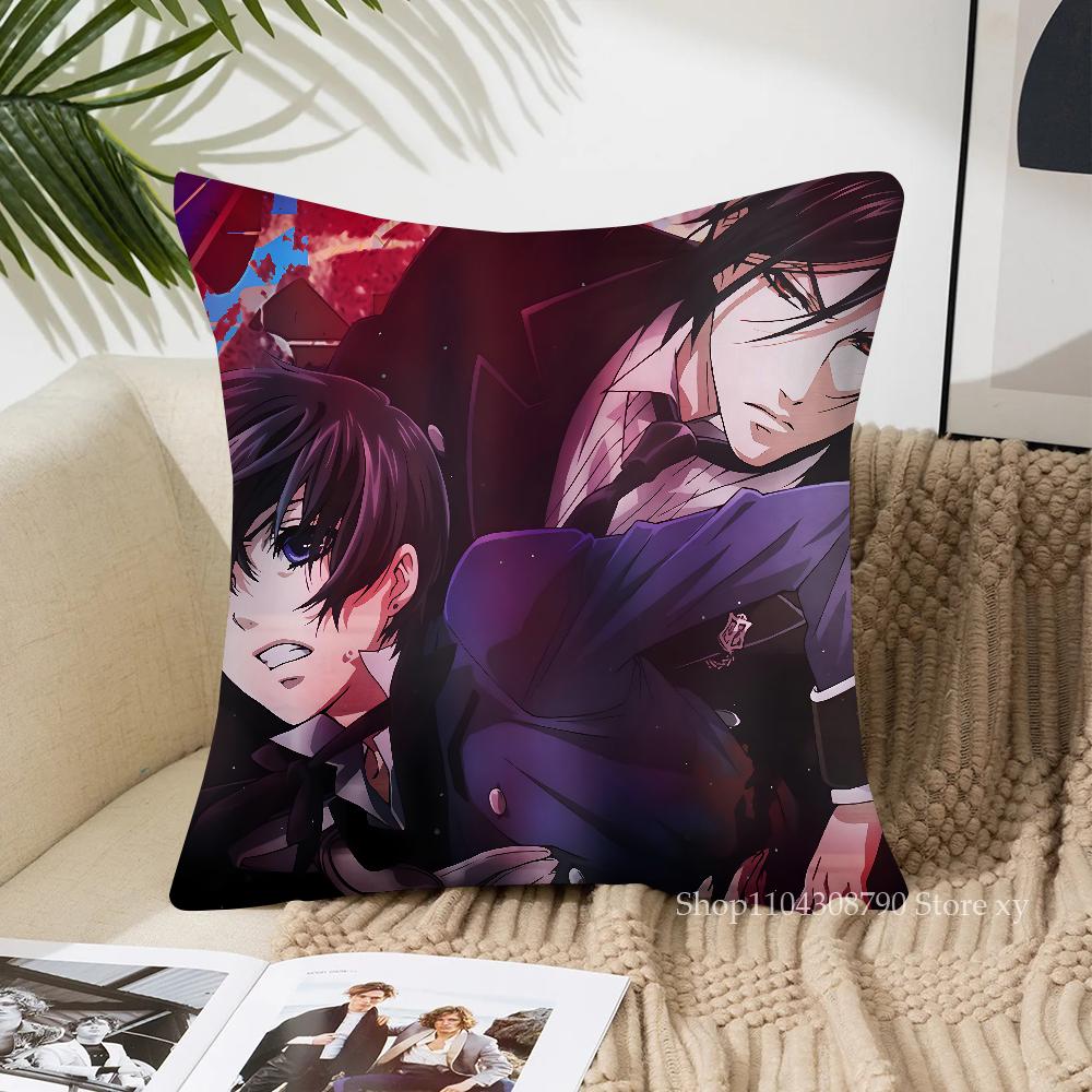 Black Butler Anime Kuddfodral Mode Fyrkantigt Kuddfodral Sovrum Soffa Rum Ins Dekoration Fritid Kuddfodral 40x40