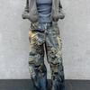 2025 High Street Distressed Handbemalte Graffiti Weitbeinige Jeans für Damen - 3D-Druck, Gewaschen, Frühling Stil