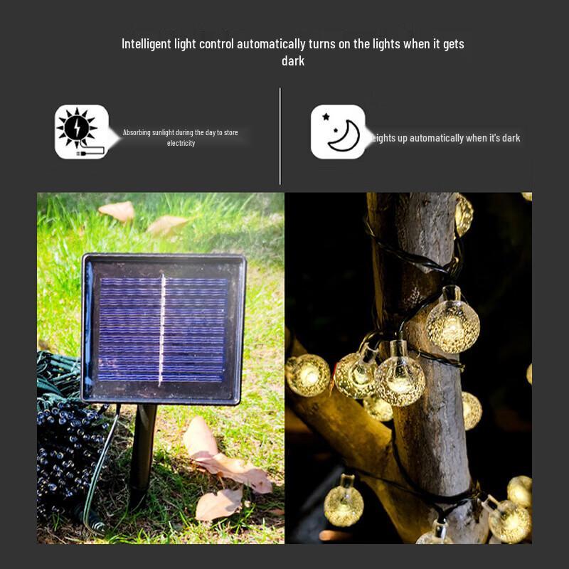 Enpufike LED Solar Bubble Ball String Lights