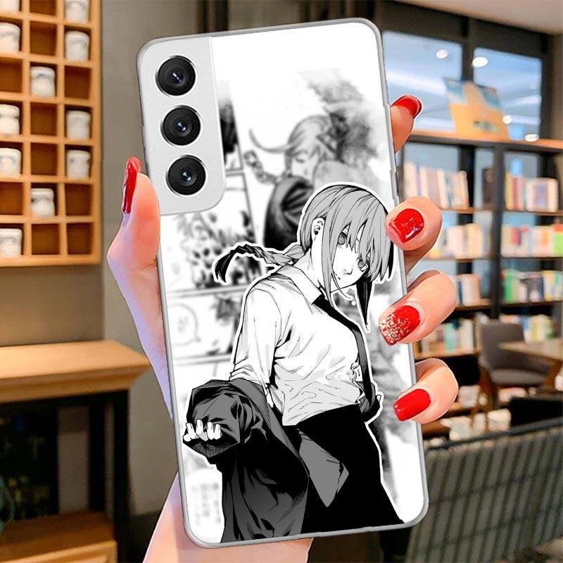 Chainsaw Makima Power Cover Phone Case For Samsung Galaxy S26 S25 Edge S24 Ultra S23 S22 Plus S21 S20 FE Soft Fundas Shell Galax