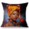 Fashion Magazine Cover Africa Girl Woman Black Beauty Headscarf Decorative Sofa Pillow Case Linen Home Decoration Cushion Cover