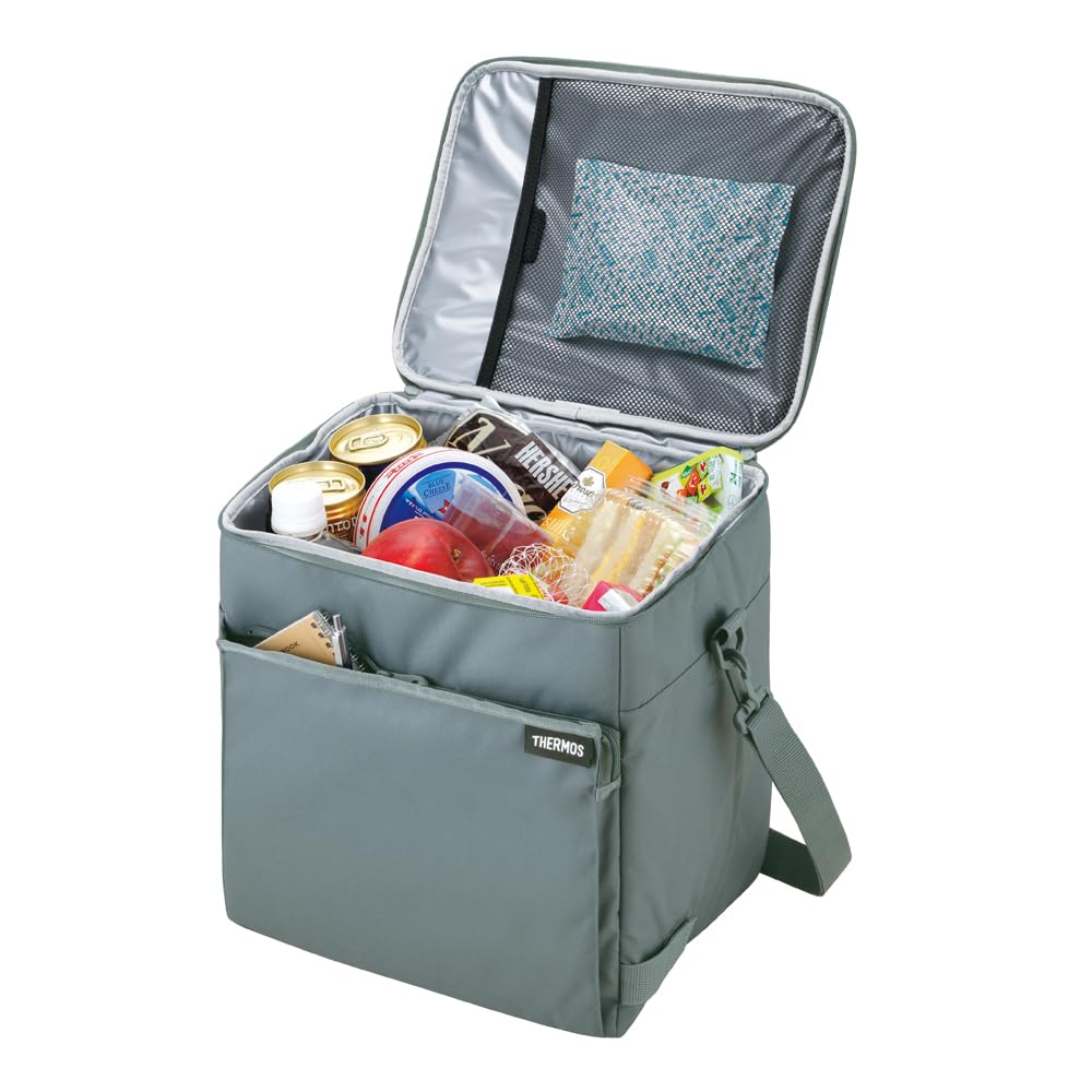 Thermos Soft Cooler 20L Gray Insulated Foldable and Box Large Capacity Model GY Bag, 5-Layer Insulation, Compact, Water-Repellent Fabric, Type,