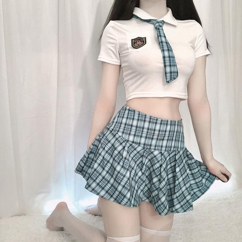 Erotic Student JK Uniform Lolita Sexy Lingerie Temptation Japanese SchoolGirl Costumes Pleated Skirt Women Anime Cosplay