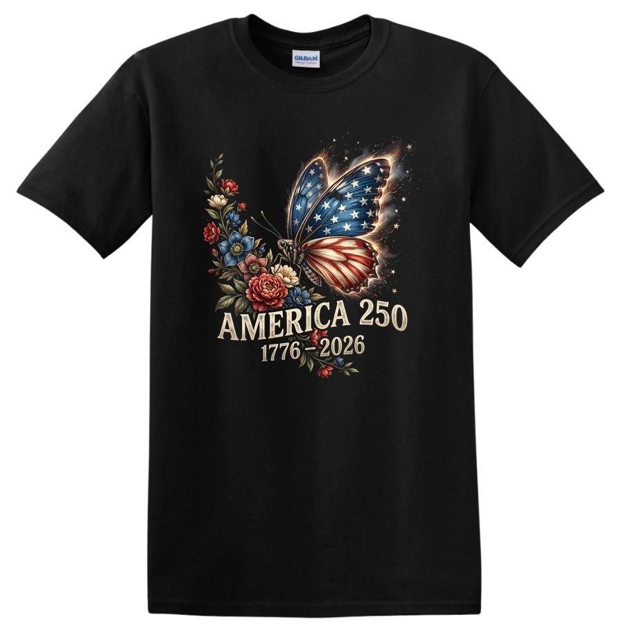America 250 T Shirt Vintage Butterfly Floral 1776-2026 Independence Tee 4XL
