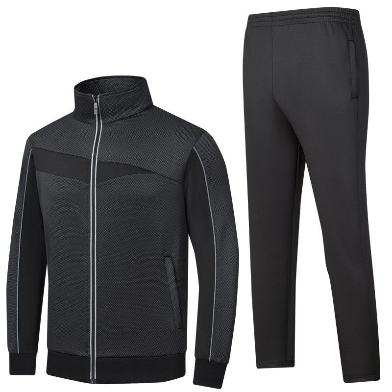 Jarní a podzimní kardiganový set se stojáčkem pro pánské běžecké sportovní oblečení, jihokorejská hedvábná barevně blokovaná mikina se dvěma kusy