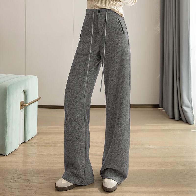 Women's High-Waist Drawstring Draped Casual Pants