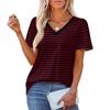 Women's Fashionable Casual Short Sleeve Print V-Neck Pullover Top