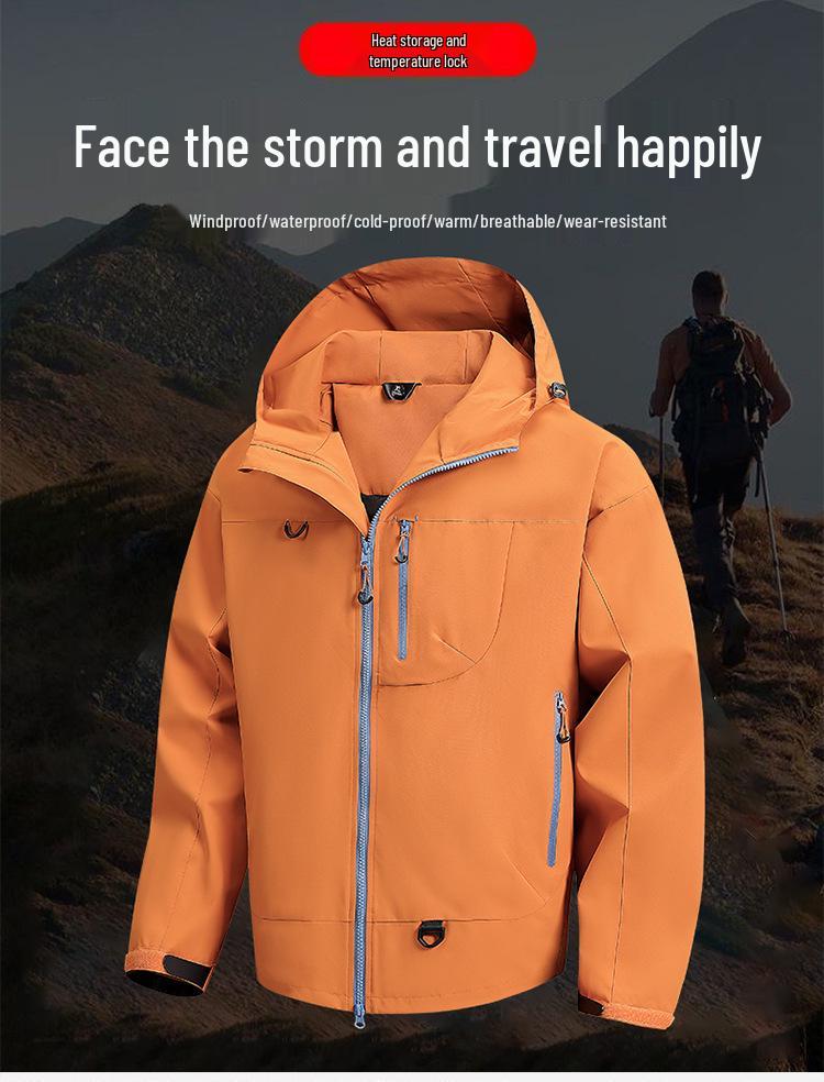 Men's Thickened Graphene Cotton Windbreaker Jacket for Autumn and Winter
