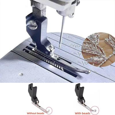 P369 Sequin Special Presser Foot Bead-free Steel Sewing Machine Fixed Presser Foot Durable Wedding Dress Fabric Presser Foot